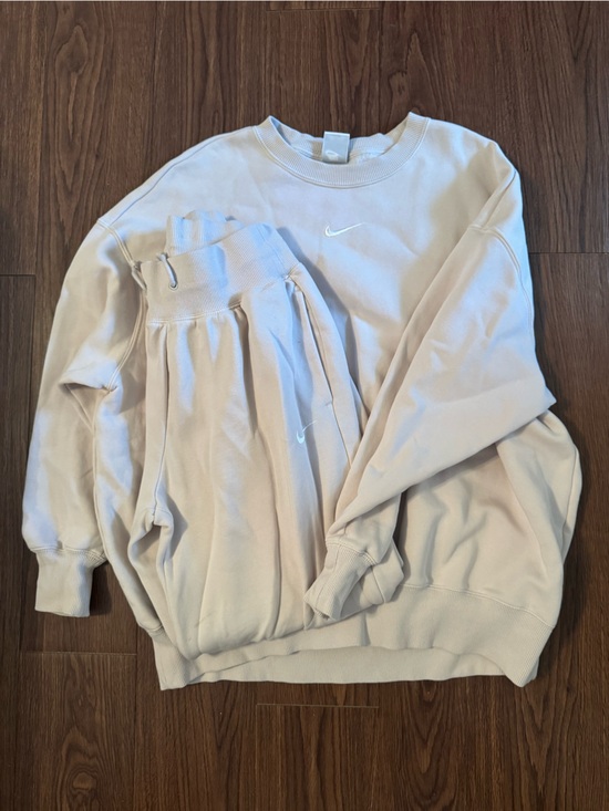 Nike Jackets & Blazers - Nike Light Beige/Cream Sweatshirt and Joggers Set ….top-L pants:S
